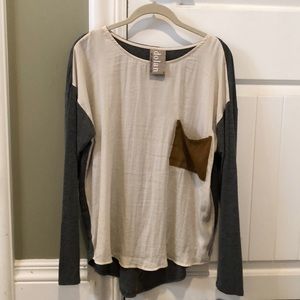 Anthropologie Long Sleeve w Silk Front